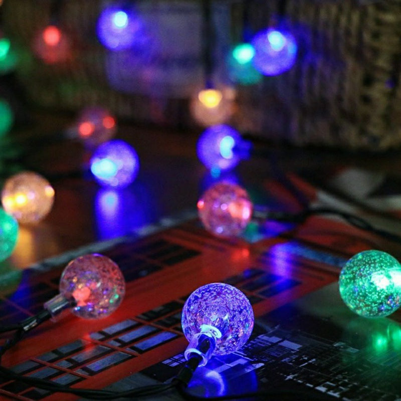 LED solar lanterns string lights waterproof outdoor balcony courtyard creative decoration room household automatic flashing light belt