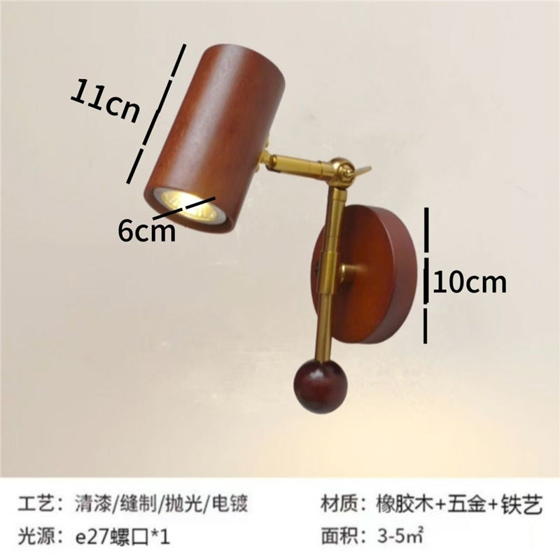 New nordic rotating bedside wall lamp - minimalist retro reading light for home stays, studies, bedrooms, and background walls