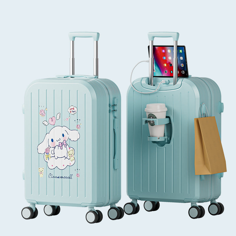 New cartoon pattern printed trolley case 20 inch boarding case multi-functional suitcase universal wheel lightweight password case
