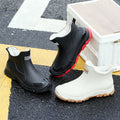 Men's rain boots - autumn/winter outdoor fishing waterproof short boots - men's non-slip kitchen/takeout water shoes - fleece-lined cotton boots