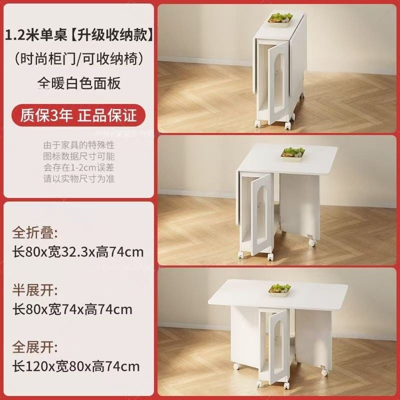 Folding table small apartment for home simple storage dining table dining table multi-functional movable dining table foldable dining table