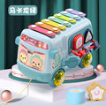 Kids multi-function six-in-one piano whack-a-mole baby toy kids early education month baby pull radish game