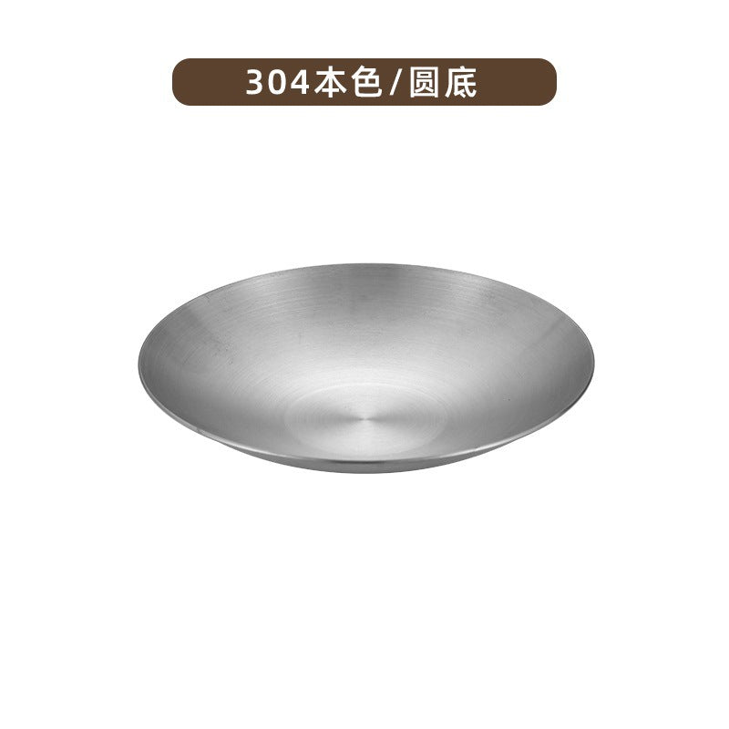 304 stainless steel korean style seasoning dish round side dish kimchi plate hot pot sauce dish soy sauce dipping dish tableware
