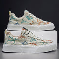 Men's spring 2026 new breathable canvas shoes - trendy, versatile, athletic & casual low-top sneakers with printed designs