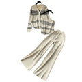 Gentle wind elegantstripesknittingcardiganoutwear with camisole fall and winternew arrivaleasiest for matchcasualpants