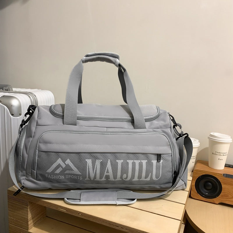 Cross-border men's sports and leisure large-capacity fitness bag women's letter simple accommodation travel bag shoulder messenger bag