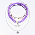 Wholesale beach necklace fashion cross-border accessories women's bohemia soft clay rice beads multi-layered wearing shell clavicle chain