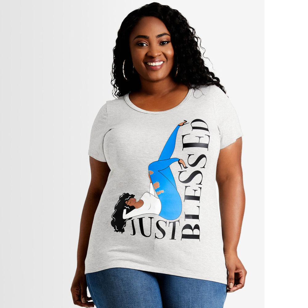 S390160 european and american  cross-border e-commerce plus size women's short-sleeve portrait letter print casual t-shirt summer
