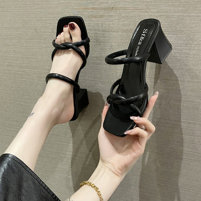 Women's summer sandals & slides: new 2025 styles - fashionable, versatile, chunky heel, fairycore, vintage french, niche high heels