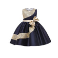Kids green satinsequinlace baby girl first birthday dress skirt flower girls' dresses