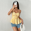 Amazon cross-border women's sweet & sexy halter top -  summer new arrival - tie-up a-line cropped top