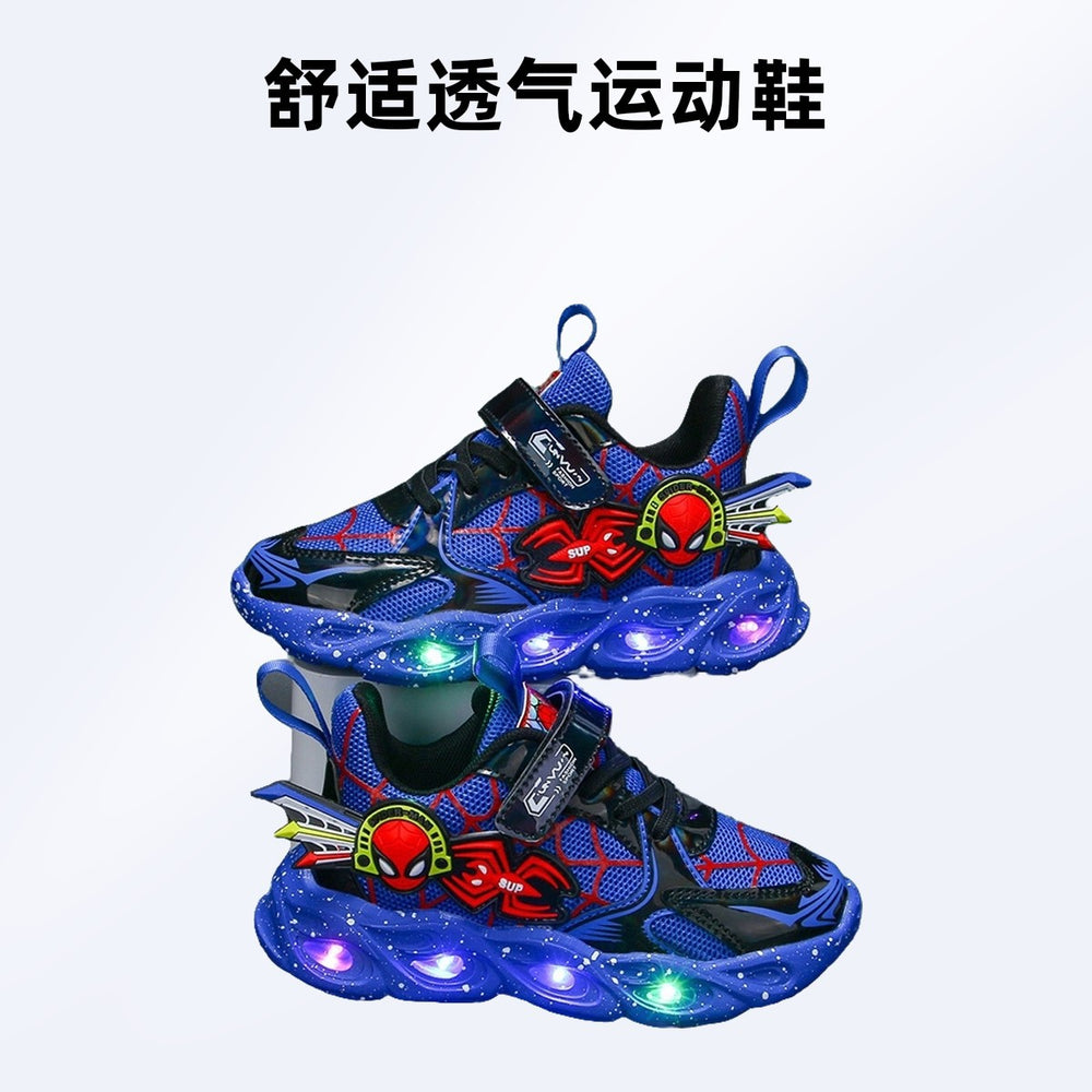 Wholesale light-up kids' sneakers:  spring/autumn new arrivals, fleece-lined warm boys' shoes, toddler & children's running shoes