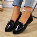 export british style women's leather loafers - new  collection, versatile flat heel, slip-on with bow detail, plus size available