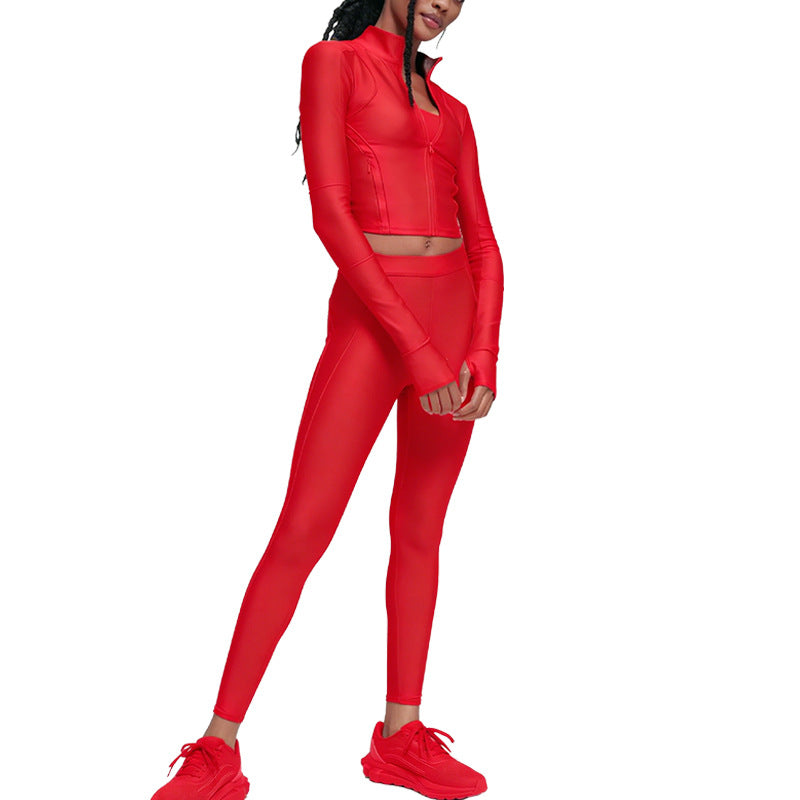 new arrival long-sleeve yoga top and bottom set - premium women's activewear two-piece workout outfit