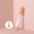Babycare bottle brush set - includes silicone nipple brush, nano silver straw brush, and household cleaning brush for baby bottles