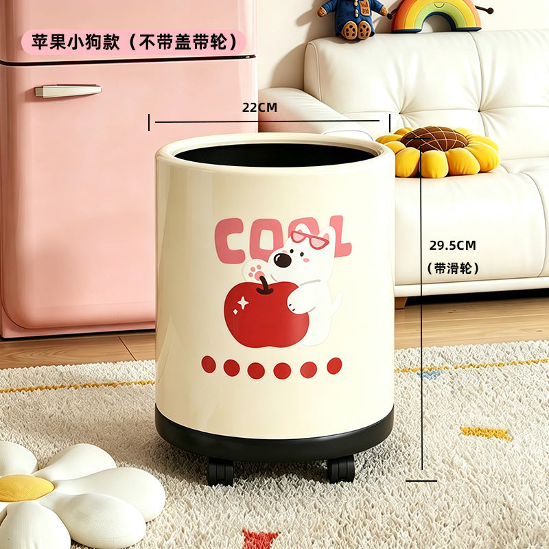 New arrival, good-looking, cute cartoon puppy trash can, home, creative bedroom, living room, bathroom storage bucket