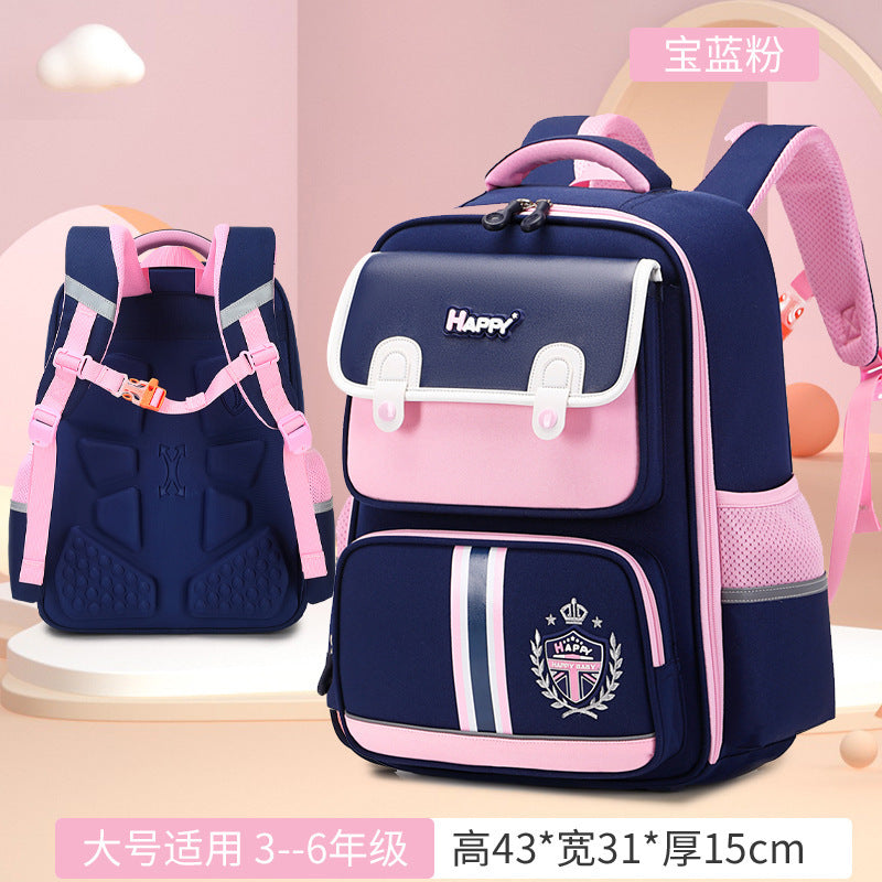 New primary school schoolbag, boys' first to fourth, fifth and sixth grades, boys and girls, lightweight spine protection and burden reduction, large-capacity backpack