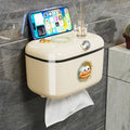 Bathroom sliding lid tissue box wall-mounted multi-functional towel storage rack punch-free waterproof roll paper storage box
