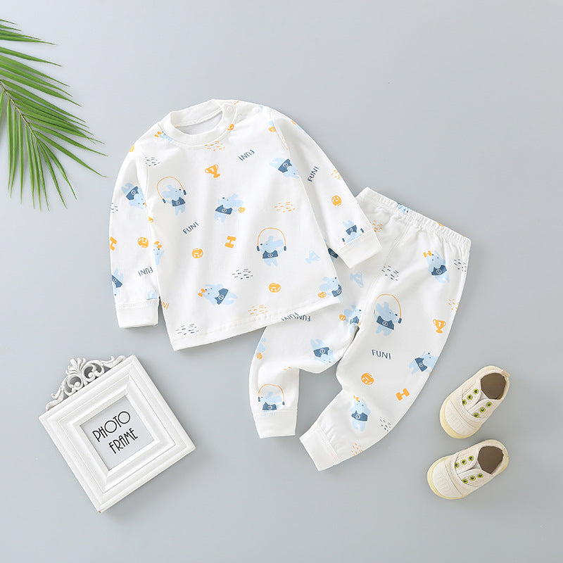 Baby autumn clothessuitpure cottonkidsintimatesbaby clothes boys autumn pants girls cotton pajamas spring & fallheattech