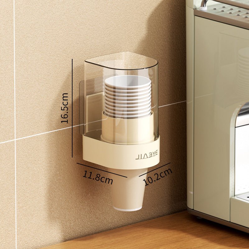 Disposable cup dispenser wall-mounted storage rack bar water dispenser water cup storage box paper cup holder cup holder