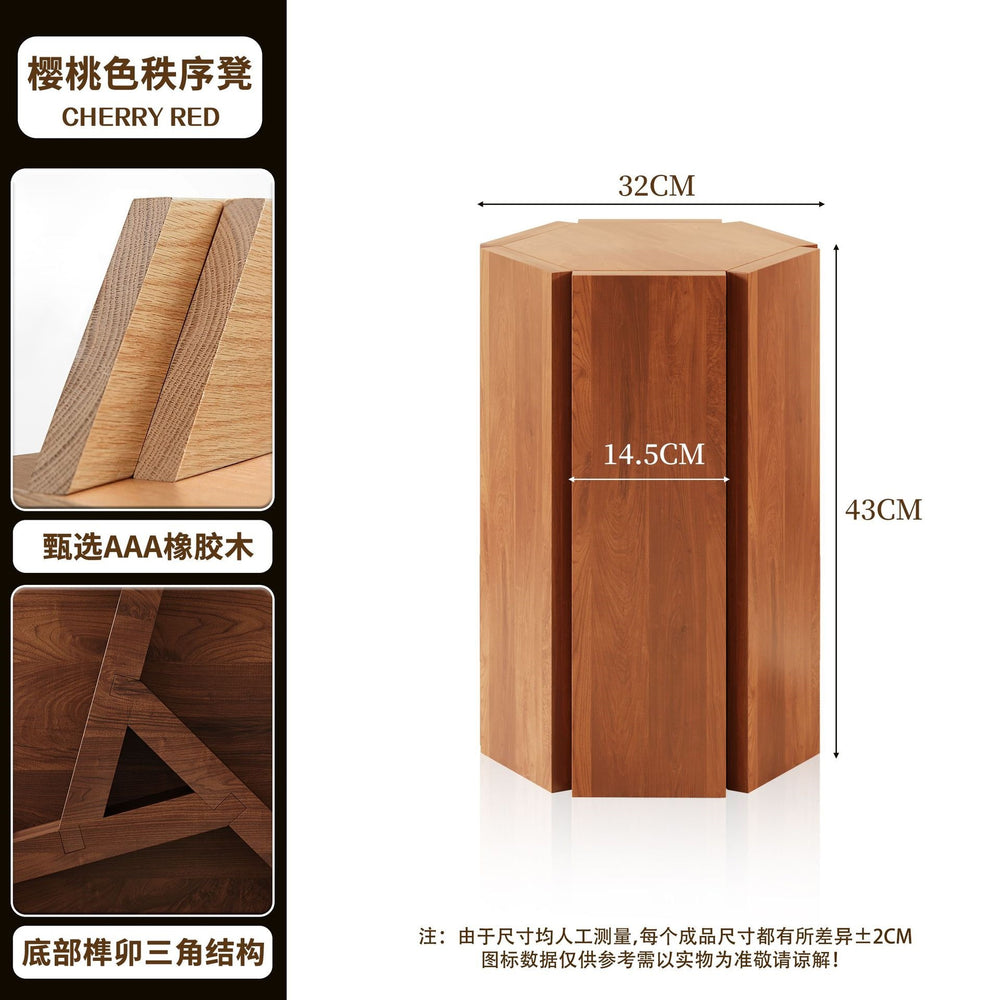 Solid wood stool for home stackable order stool thickened combination stool stacking stool side table round stool spare dining table high stool