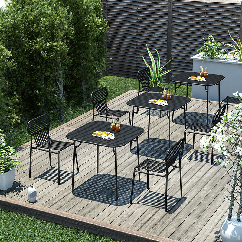 Simple wrought iron open-air table and chair combination balcony courtyard outdoor garden coffee shop milk tea shop outside leisure tables and chairs