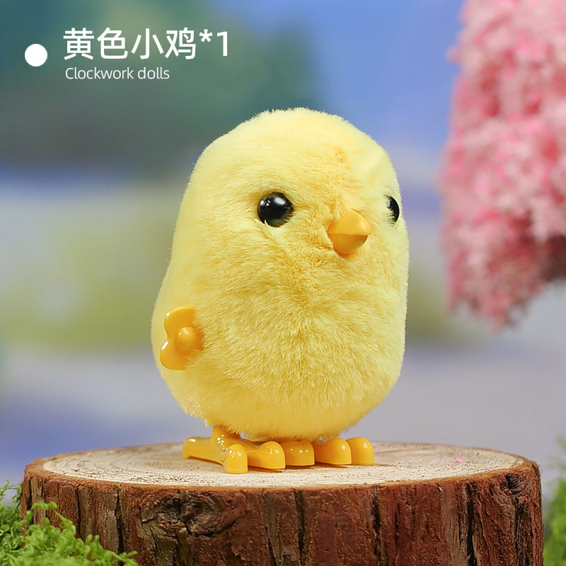 Bouncing chick walking toy kids popular plush jumping duck wind-up doll for girls, boys, and babies - animal toy