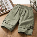 【quick-dry high-stretch shorts】kids' lightweight quick-dry shorts, stretch cargo shorts for mid-to-large children, perfect for summer outdoor wear