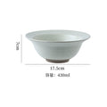 Vintage japanese-style handmade rustic pottery ribbed straw hat bowl ceramic dinnerware pasta plate creative salad plate home soup bowl