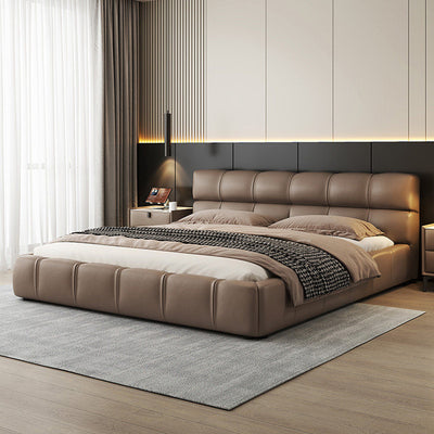 Foshan genuine leather bed classy leather art small apartment bedroom furniture small apartment modern casual soft bag classy bed master bedroom