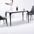 Rock slab dining table small apartment for homenew arrival modern casualaccessible luxury dining table rectangular dining table elephant leg dining table