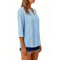 european and american cross-border solid color cardigan summer new button-up t-shirt