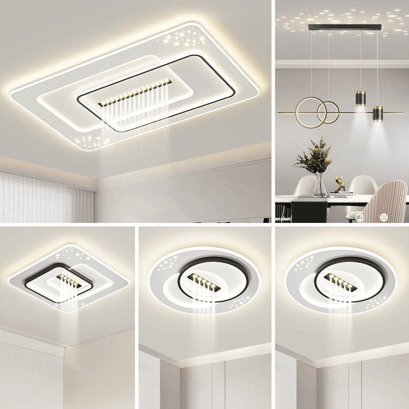 LED intelligent voice living room light ceiling light bedroom light dining room light eye protection modern simple lighting whole house combination