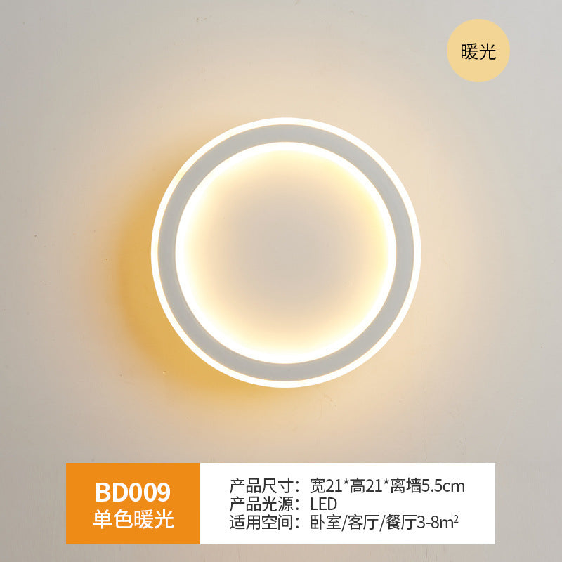 Wall lamp bedroom bedside wall lamp Nordic led living room modern simple background light creative corridor aisle lamp