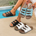 plus size three-breasted cork sandals for women summeroutwear boken flip-flops retrothick sole beach sandals