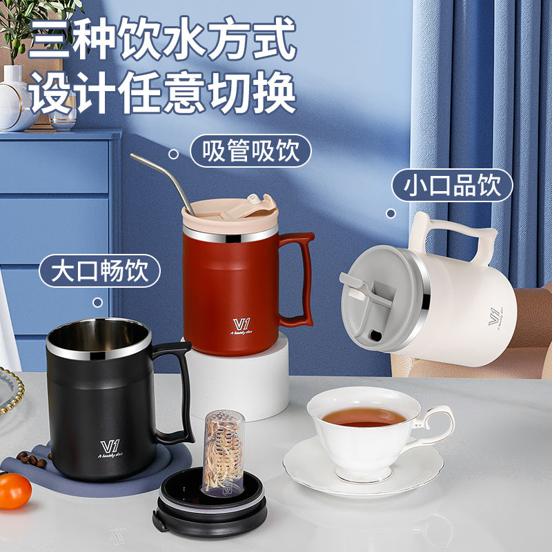 Constant temperature charging 304 stainless steel mug usb insulated cup large capacity coffee mug with lid office health cup