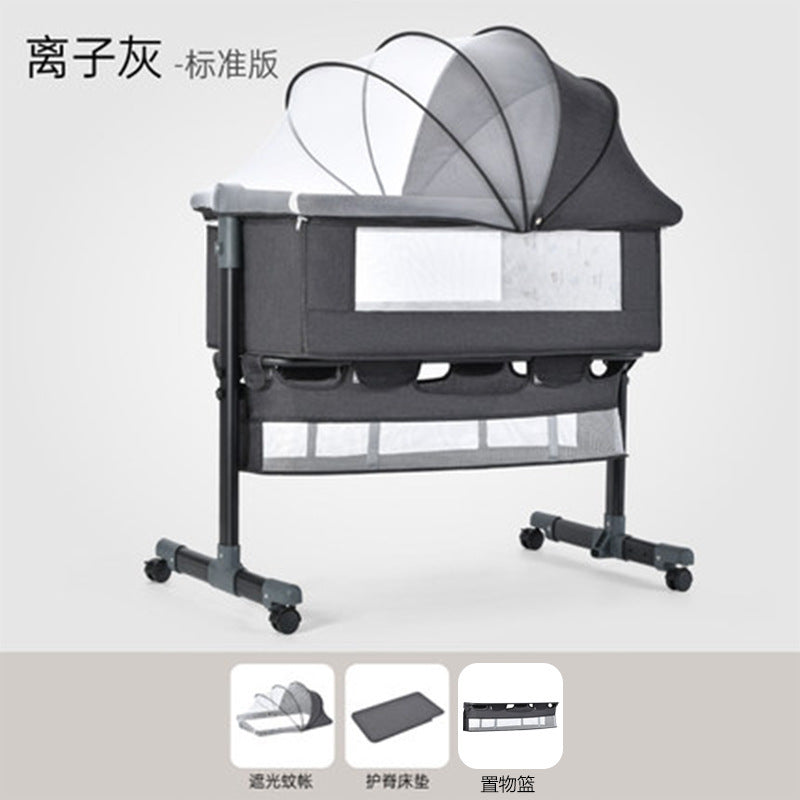 Baby crib newborn bed splicing large bed baby rocking bed bb children's bed cradle bed multifunctional movable foldable
