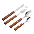 Factory direct sales scandinavianins style 304 stainless steel huanghuali wooden handle knife, fork, spoon, tea spoon, western food tableware suit