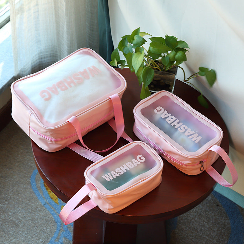 pvc toilet bag portable cosmetic bag large capacity waterproof visual travel storage bag portable finishing storage bag