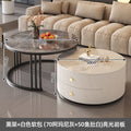 Rock slab coffee table modern casual solid wood round small apartment coffee table living room accessible luxuryfor home normcore folding marble
