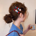 Rock sugar hawthorn flower hairpin female side clip sweet forehead hairpin one-word bangs clip headwear 2025new arrival