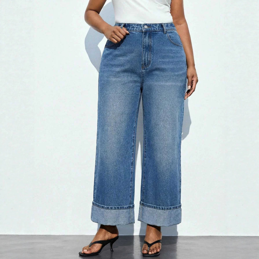new arrivals: plus-size women's fashion - american y2k high-waisted wide-leg jeans for , , and european & american markets