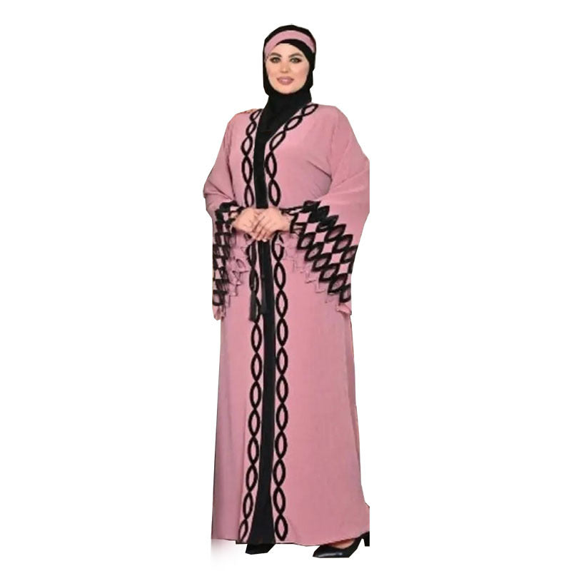 supply style loose blouse long skirt silky fabric lace decoration with headscarf plus size women's clothing