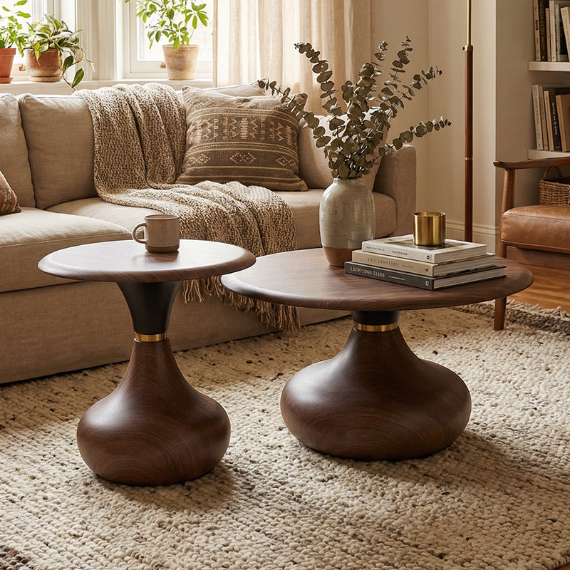 Accessible luxury iron art round small tea table tempered glass combination designer small apartment model room living room creative coffee table