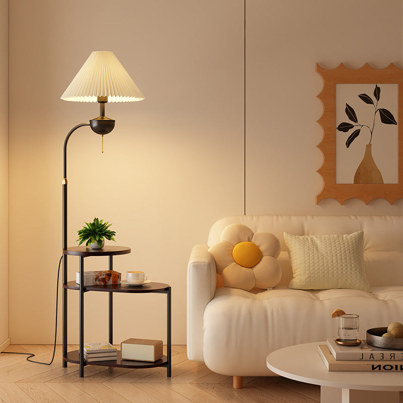 Nordic floor lamp living room 2025 new style sofa lamp multi-layer storage decorative ornament coffee table lamp bedroom bedside lamp