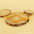 Trendy bohemian gold-plated copper bangle with open-end design - a high-end, luxurious bracelet perfect as a bridal gift
