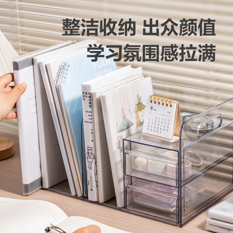Deli PK110 Multifunctional Bookstand Multifunctional Desktop Bookstand Book Storage Desk File Storage Box Drawer