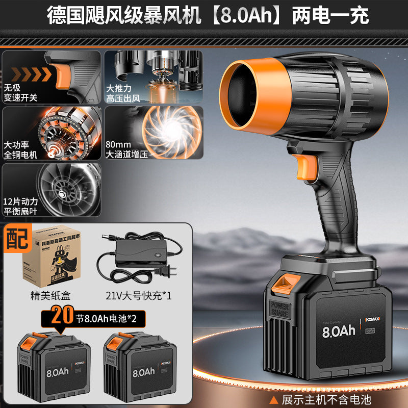 High-power industrial-grade blower with turbine fan – powerful air blower for dust, leaves, and snow removal (lithium battery powered)