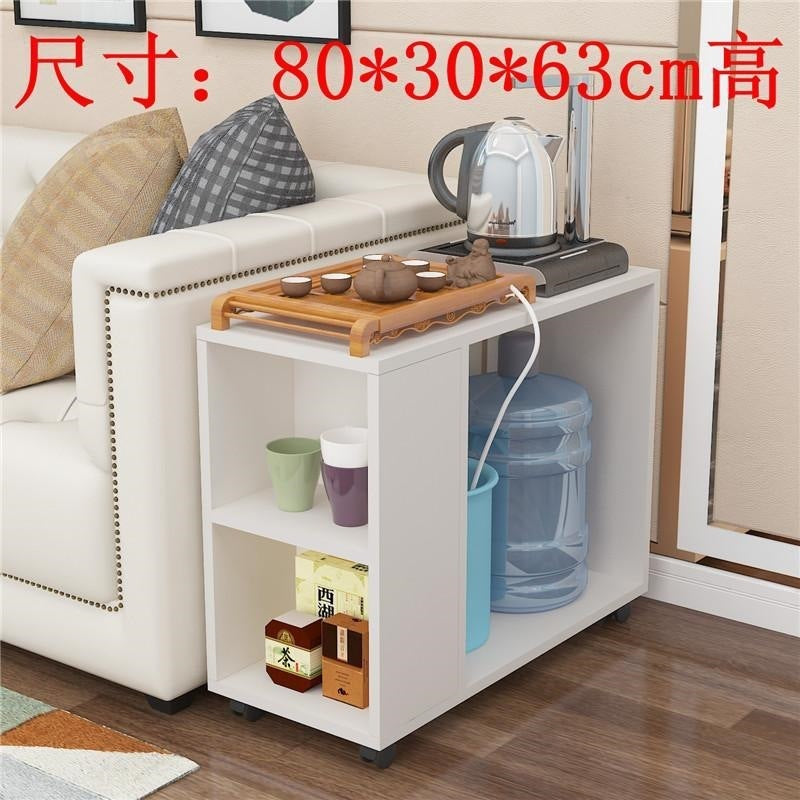 Small apartment coffee table, living room mobile tea table with wheels, sofa side table, mobile trolley table, side table
