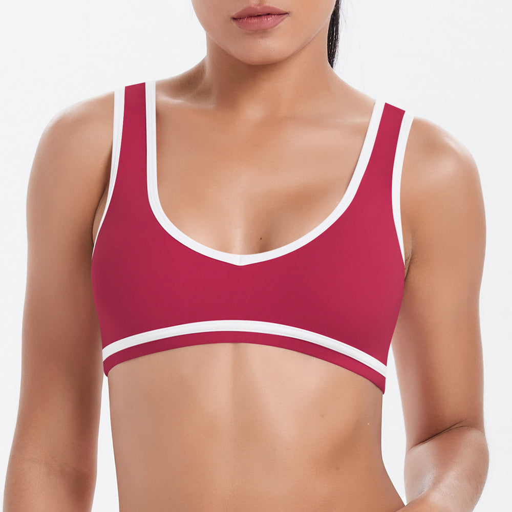 new color block criss-cross fitted brushed high-stretch yoga set - 5-piece running, fitness, and breathable training outfit